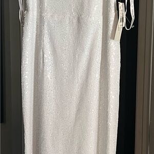 Elegant White Sequin Dress
